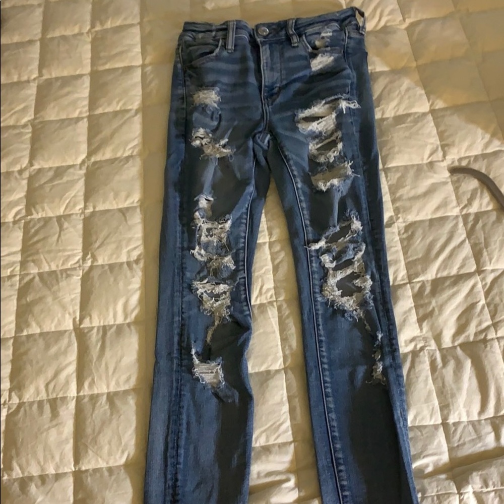 American eagle shredded jeans